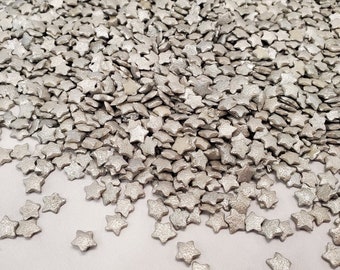 Silver star sprinkle shape-edible sprinkles