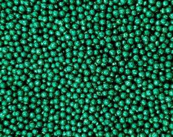 Green 4mm glitter pearls, sprinkles, cake sprinkles, cookie sprinkles