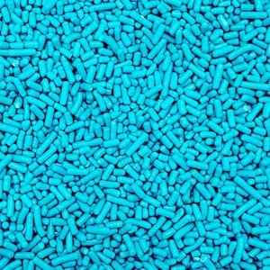 Teal jimmies, sprinkles, cake sprinkles, cookie sprinkles