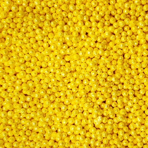 Yellow 4mm glitter pearls, sprinkles, cake sprinkles, cookie sprinkles