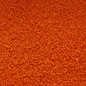 Orange jimmies, sprinkles, cake sprinkles, cookie sprinkles