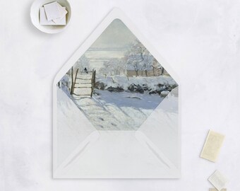 VINTAGE Winter Frost A7 Envelope Liner Wedding Stationery