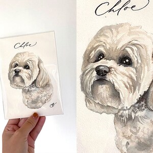 CUSTOM Watercolor Pet Portrait, Pet Gift, Dog or Cat Painting image 2