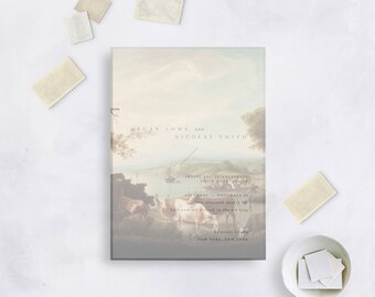 VINTAGE River Crossing Vellum Overlay Wedding Stationery