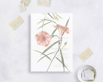 VINTAGE FLORAL Ipomea Vellum Overlay Wedding Stationery