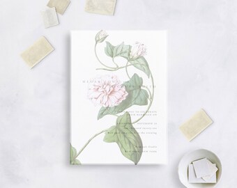 VINTAGE FLORAL Downy Calystegia Vellum Overlay Wedding Stationery