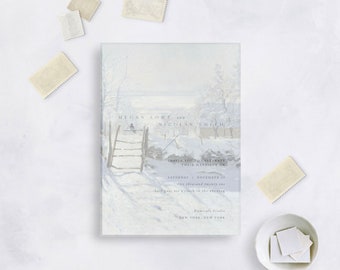 VINTAGE Winter Frost Vellum Overlay Wedding Stationery