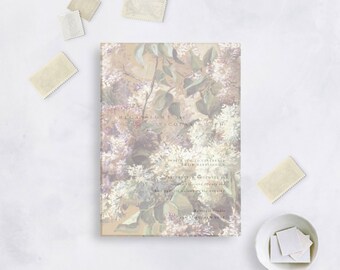 VINTAGE FLORAL Lilacs Vellum Overlay Wedding Stationery