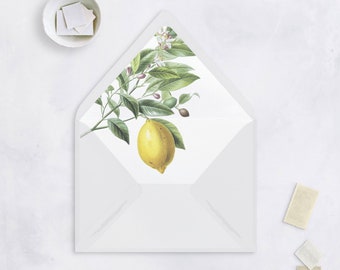 VINTAGE FLORAL Lemon A7 Envelope Liner Wedding Stationery