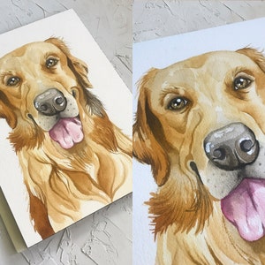 CUSTOM Watercolor Pet Portrait, Pet Gift, Dog or Cat Painting image 7