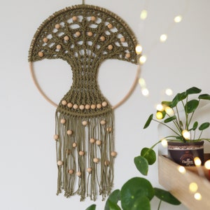 TREE of LIFE Crochet PATTERN, Tree of Life Dreamcatcher, Wall Hanging image 1