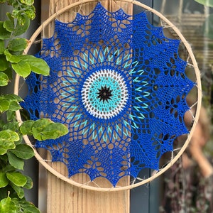 Evil Eye Mandala Crochet Pattern: 30-40 cm Dreamcatcher - ENGLISH only (PDF Download)