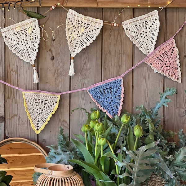 Motivo Boho Slingers all'uncinetto I Motivo Boho Bunting all'uncinetto I Motivo Boho Garland all'uncinetto