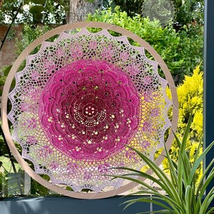 Ranonkel Mandala Crochet PATTERN, Mandala 60 cm PATTERN