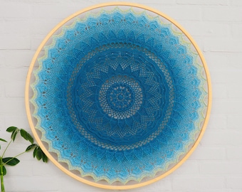 Crochet Mandala Pattern: Ocean Breeze Boho Wall Hanging Doily Tutorial (PDF Download)