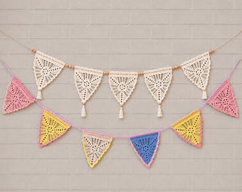 Boho Bunting Crochet Pattern: Scalloped Edge Garland (PDF DOWNLOAD)