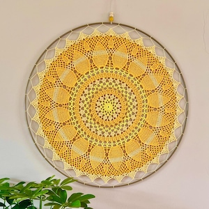 Sunshine Mandala Crochet PATTERN, Mandala 40 cm PATTERN