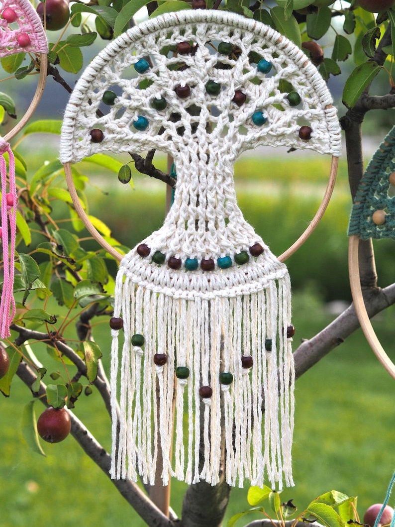 TREE of LIFE Crochet PATTERN, Tree of Life Dreamcatcher, Wall Hanging image 2