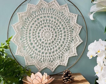 Mandala Crochet PATTERN, SNOWFLAKE Mandala 40 cm