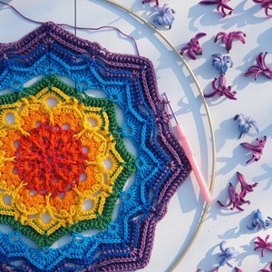 Mandala Crochet PATTERN, CHAKRA Mandala 40 cm in cotton THREAD image 7