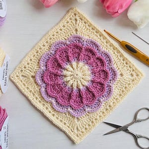 Patron au crochet ALICJA Carré grand-mère - Carrés à motif bohème PDF