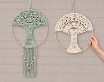 Patrón de ganchillo Árbol de la Alegría: Tapiz de pared de 30 cm (Descarga en PDF)