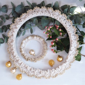 Christmas Wreaths Crochet PATTERN, Christmas Wall Decor