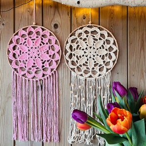 Haakpatroon Mini Mandala's in de houten ring - pdf haakpatroon, pdf download