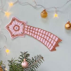 Falling Star Crochet PATTERN, Christmas Crochet Home Decor