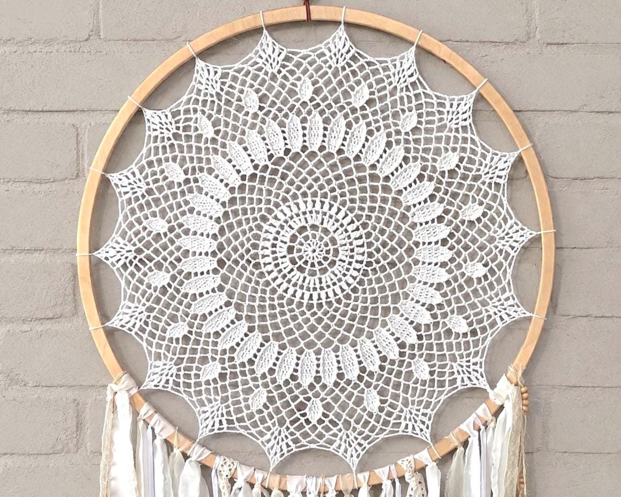 Crochet Pattern Boho Mandala Dreamcatcher, Tutorial