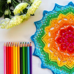 Mandala Crochet PATTERN, CHAKRA Mandala 40 cm in cotton THREAD image 6