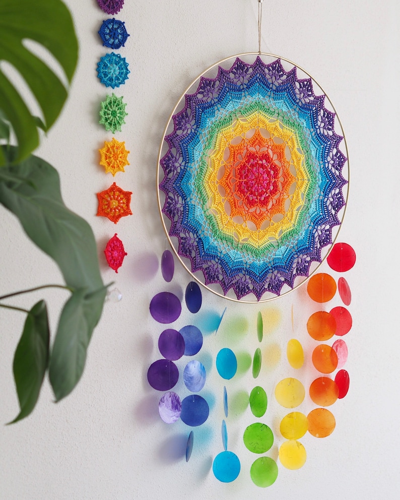 Mandala Crochet PATTERN, CHAKRA Mandala 40 cm in cotton THREAD image 9