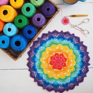 Mandala Crochet PATTERN, CHAKRA Mandala 40 cm in cotton THREAD image 3