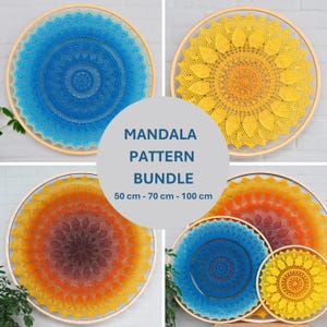 Crochet Mandala Patterns BUNDLE: PATTERNS Only - Virida, Ocean Breeze, Sunshine (PDF Download)