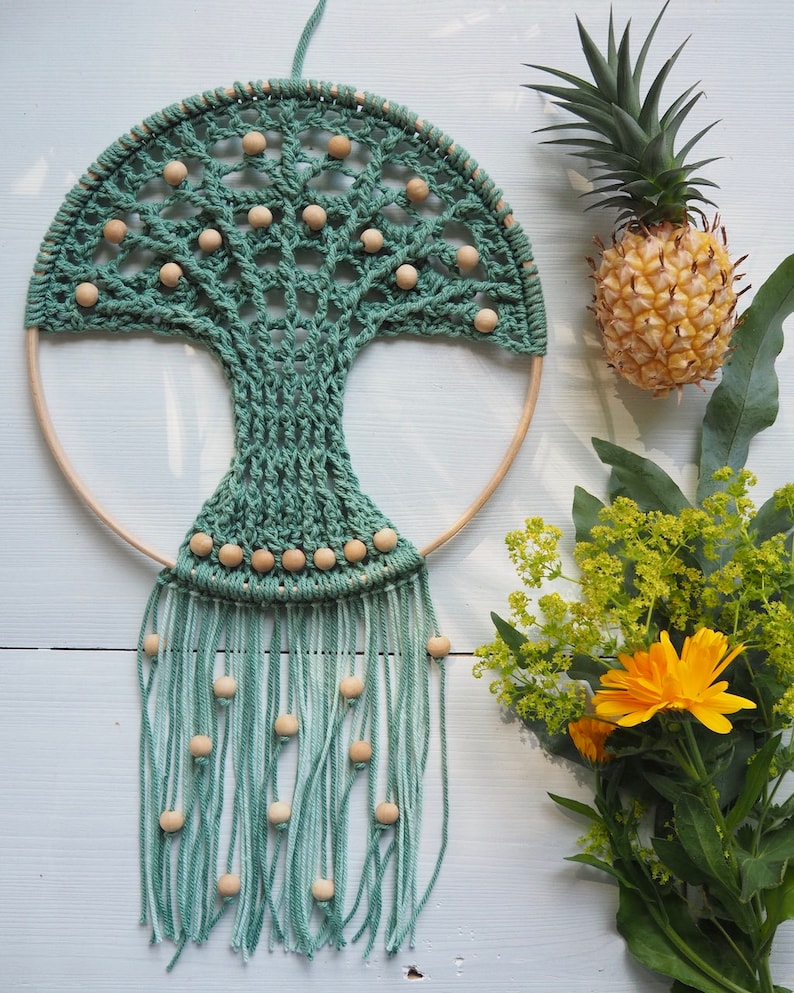 TREE of LIFE Crochet PATTERN, Tree of Life Dreamcatcher, Wall Hanging image 6