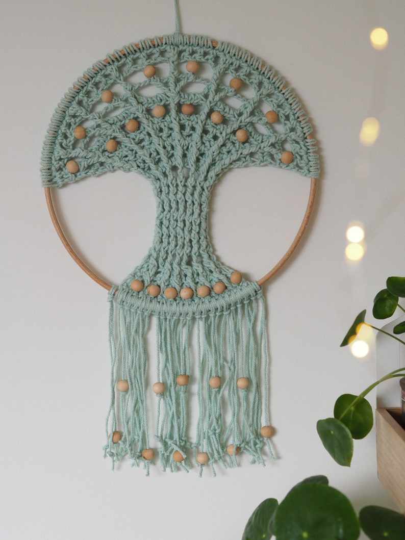 TREE of LIFE Crochet PATTERN, Tree of Life Dreamcatcher, Wall Hanging image 8