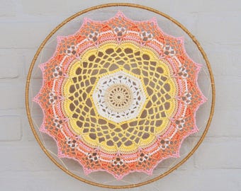 Gehaakt mandalapatroon LUCY, boho-muurdecoratie, zelfstudie voor gevorderden (pdf-download)