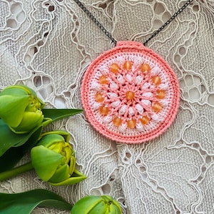 MOTIF de collier au crochet, motif au crochet de collier mandala bohème image 6