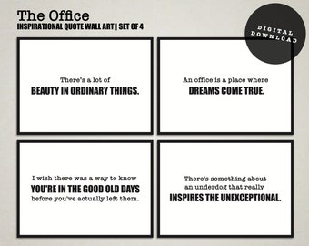 The Office Inspirational Wall Art | 4 Piece Set | Printable Digital Download | The Office Quotes | Art Prints | High Resolution JPEG Files