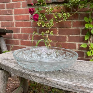 Vintage Pressed Glass Serving Platter – Made in Malaysia