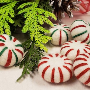 Felt peppermints / loose peppermints / Christmas decor / diy garland / hair accessories / tree accessory / felt garland