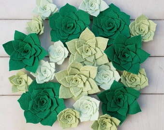 Felt Succulents / loose succulents/ loose felt flowers / bulk felt succulents