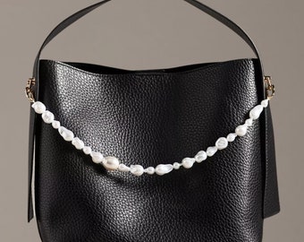 Chunky Pearl Bag Charm Decor, Luxury White Pearl Handbag Chain, Custom Purse Accessory for Fashion Lovers, Perfect Gift for Her