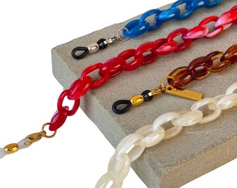 Akrylglasögonkedja | Ovalt solglasögonhalsband | Modepresent till henne