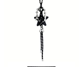 Personalized Initial Star Bag Charm – Bicolor Paracord Purse Charm, Gold or Silver Stainless Steel