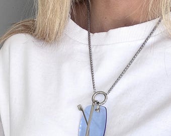 Silver Rope Chain Glasses Lanyard – Minimal Eyeglass Necklace with Ring Clasp
