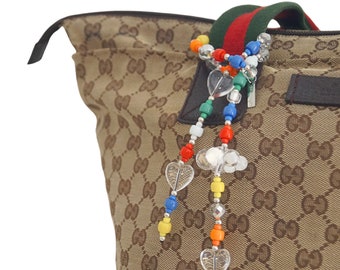Colgante multicolor para bolso con cuentas / Decoración de bolso con forma de corazón estilo años 2000 / Colgante para bolso con forma de nube / Regalo para ella