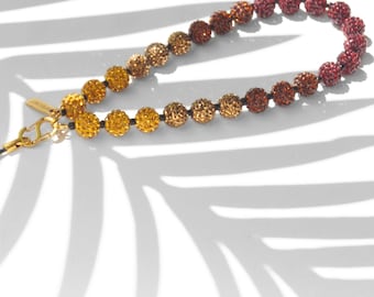 Correa para teléfono con cuentas de diamantes de imitación marrones – Pulsera de cristal degradado, regalo de lujo