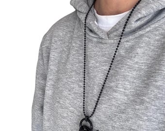 Black Glasses Lanyard – Minimal Ball Chain Necklace with Ring Clasp, Unisex Accessory