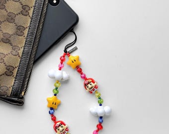 カラフルなスーパーマリオ＆ヨッシーのスマホチャーム - かわいい